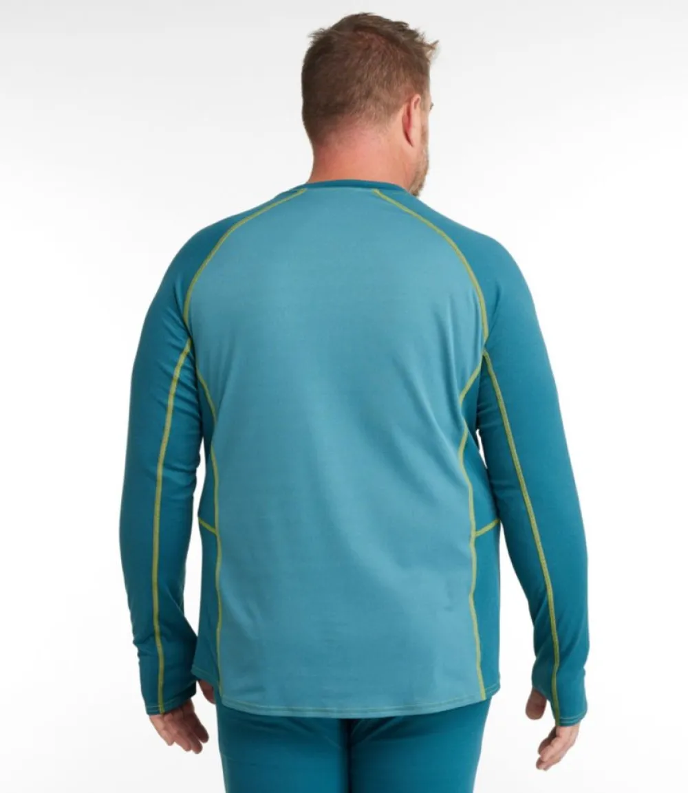 "Men's Midweight Base Layer Crew, Long-Sleeve Color Block"-L.L.Bean Fashion