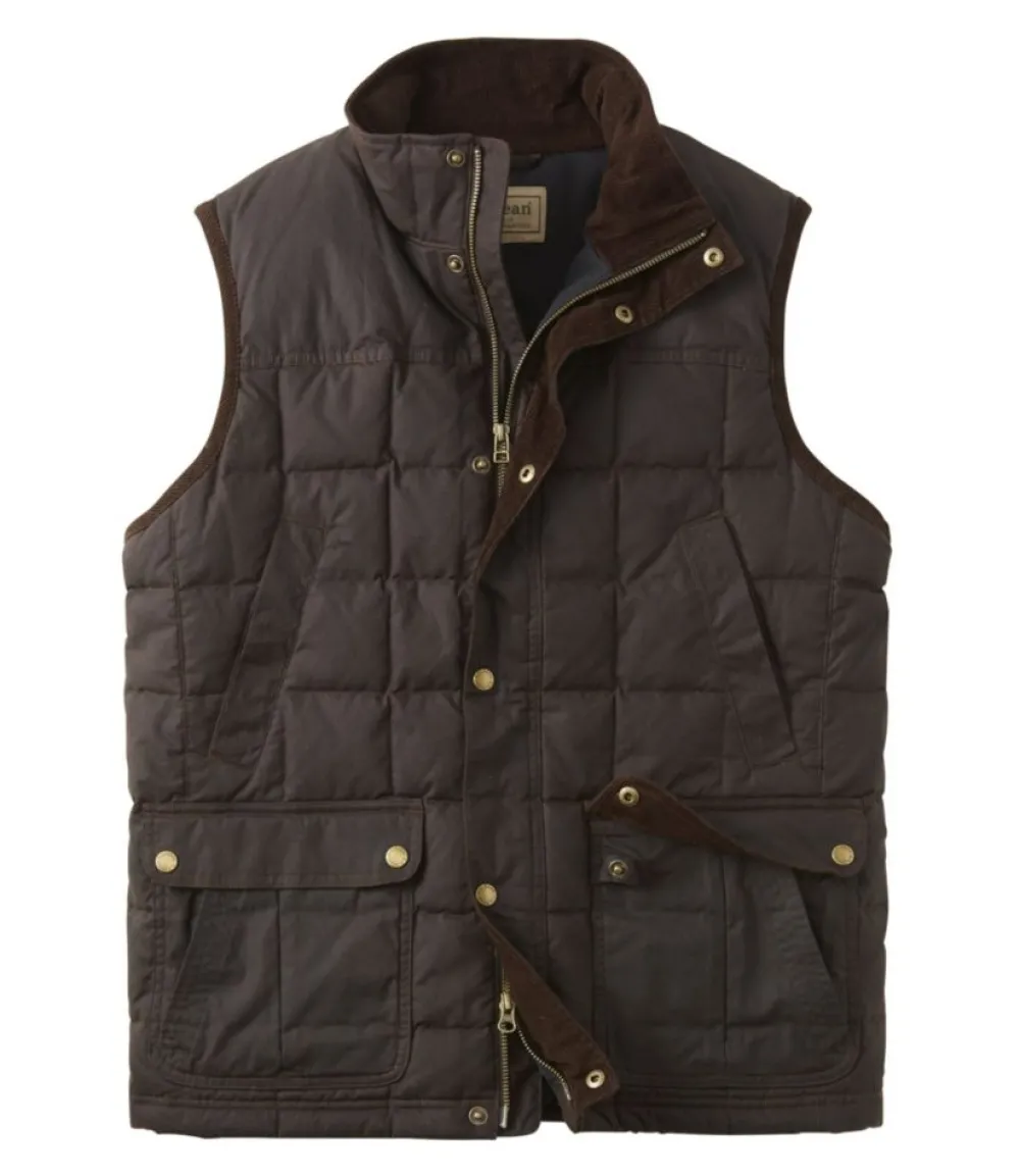 "Men's Upcountry Waxed Cotton Down Vest"-L.L.Bean Best Sale