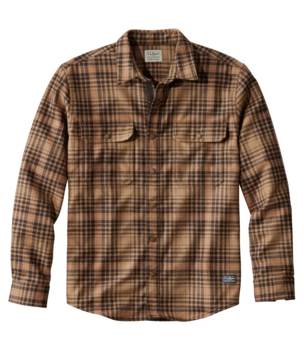 "Men's Maine Guide Lightweight Merino Wool Field Shirt, Plaid"-L.L.Bean Outlet