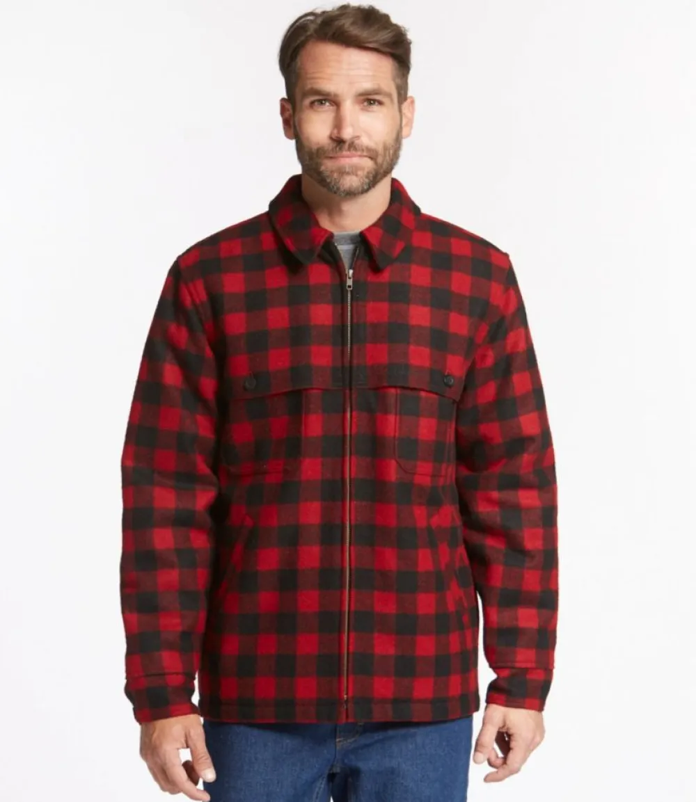 "Men's Maine Guide Zip-Front Jac-Shirt with PrimaLoft, Plaid"-L.L.Bean Sale