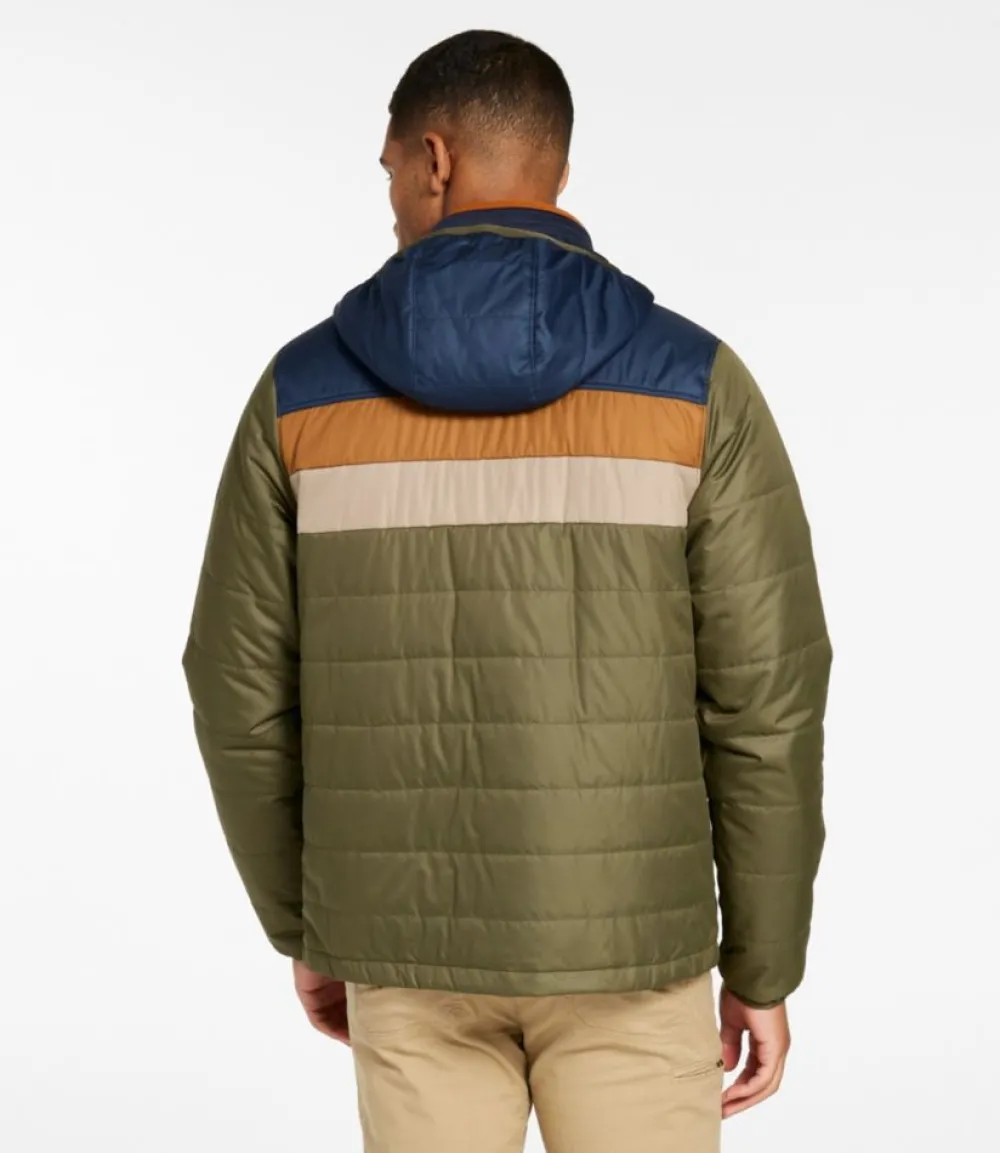 "Men's Mountain Classic Puffer Hooded Jacket, Colorblock"-L.L.Bean Clearance