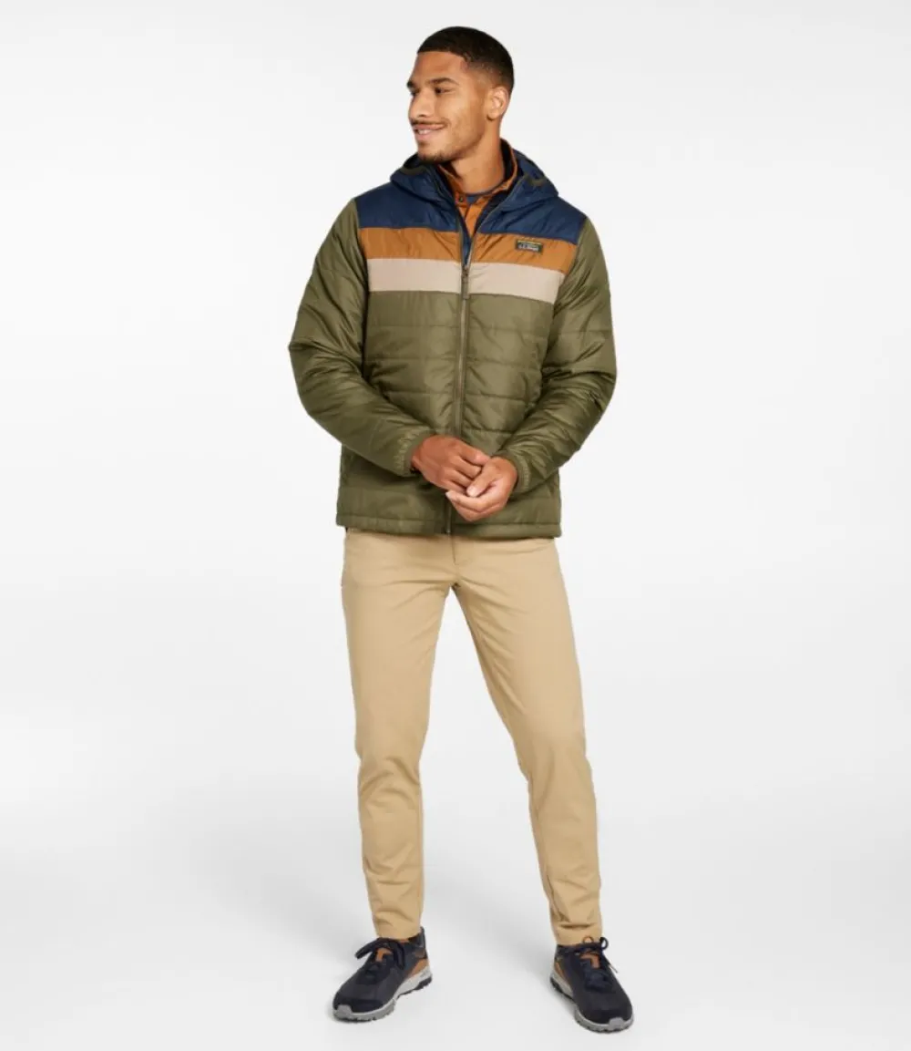 "Men's Mountain Classic Puffer Hooded Jacket, Colorblock"-L.L.Bean Clearance