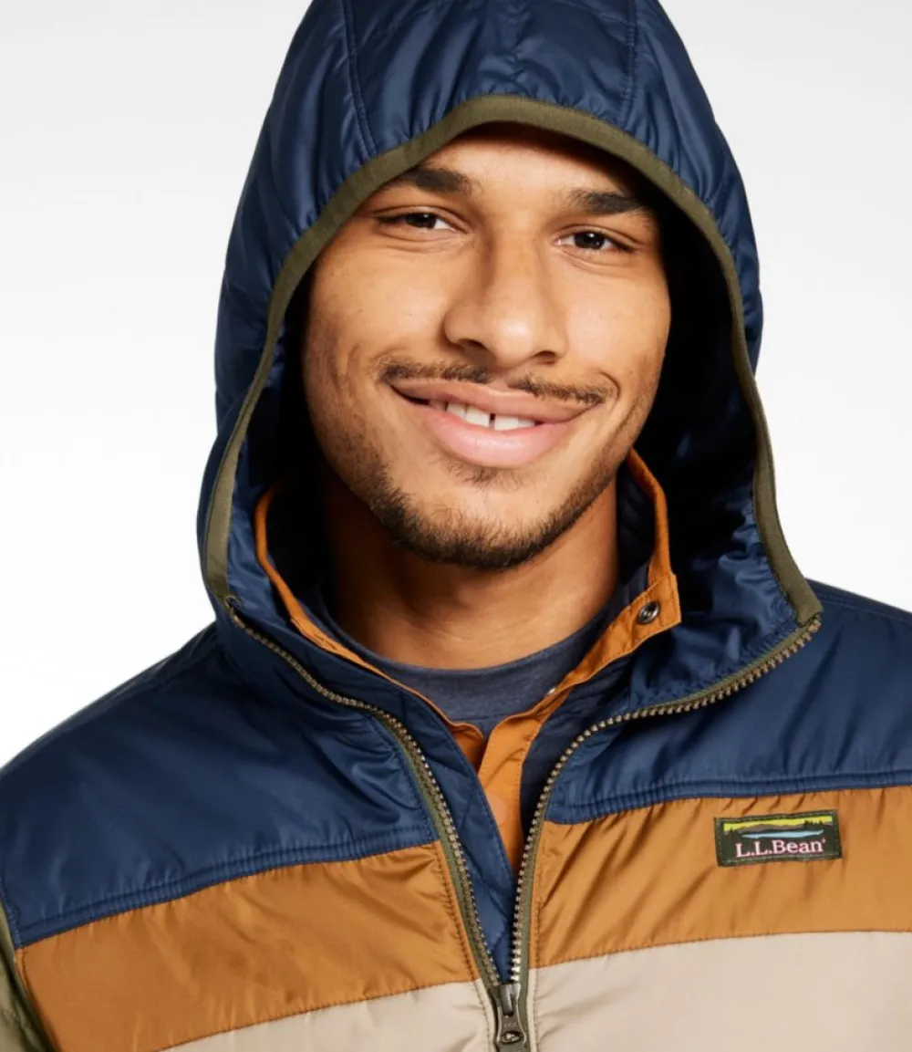 "Men's Mountain Classic Puffer Hooded Jacket, Colorblock"-L.L.Bean Clearance