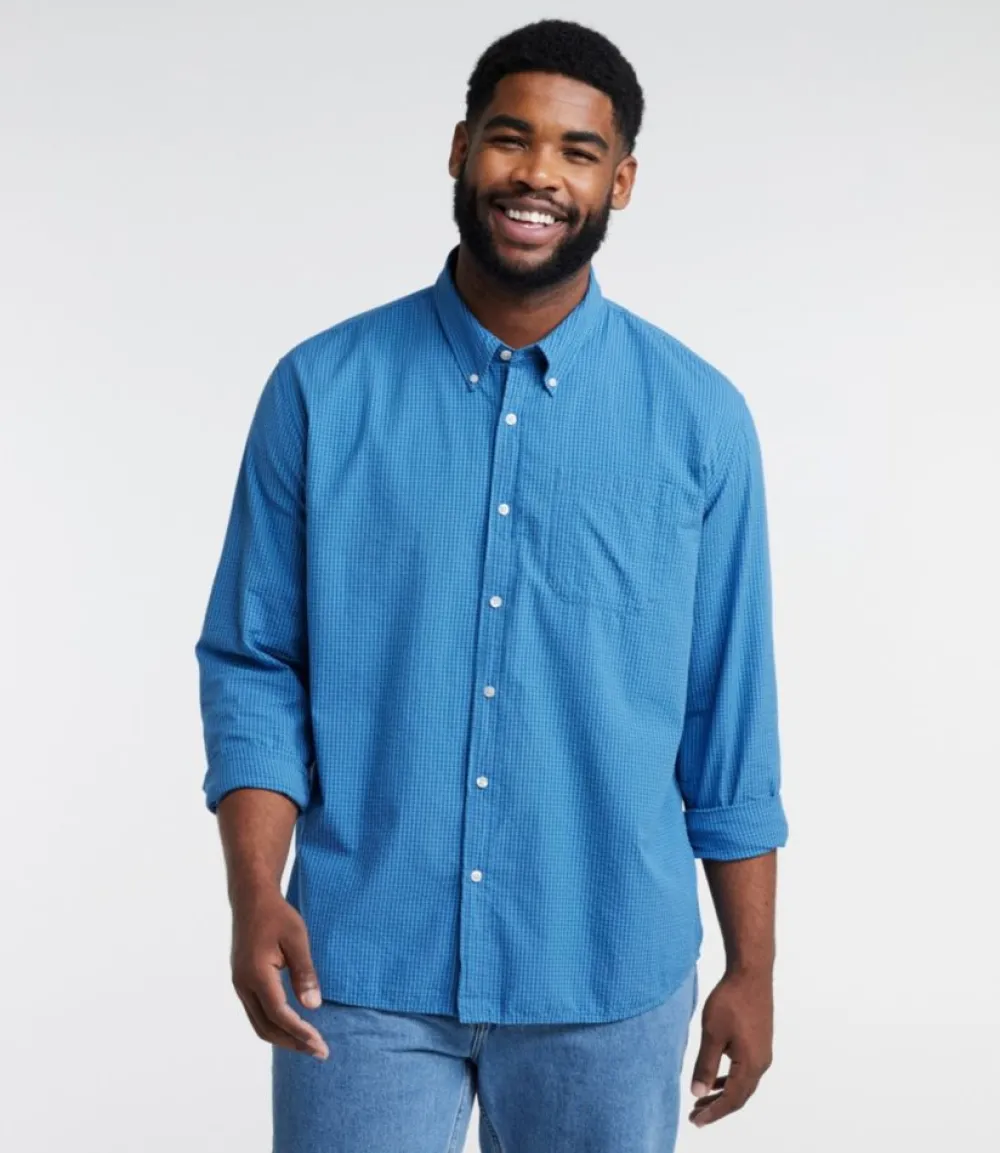"Men's Organic Cotton Seersucker Shirt, Long-Sleeve, Traditional Fit, Plaid"-L.L.Bean Cheap