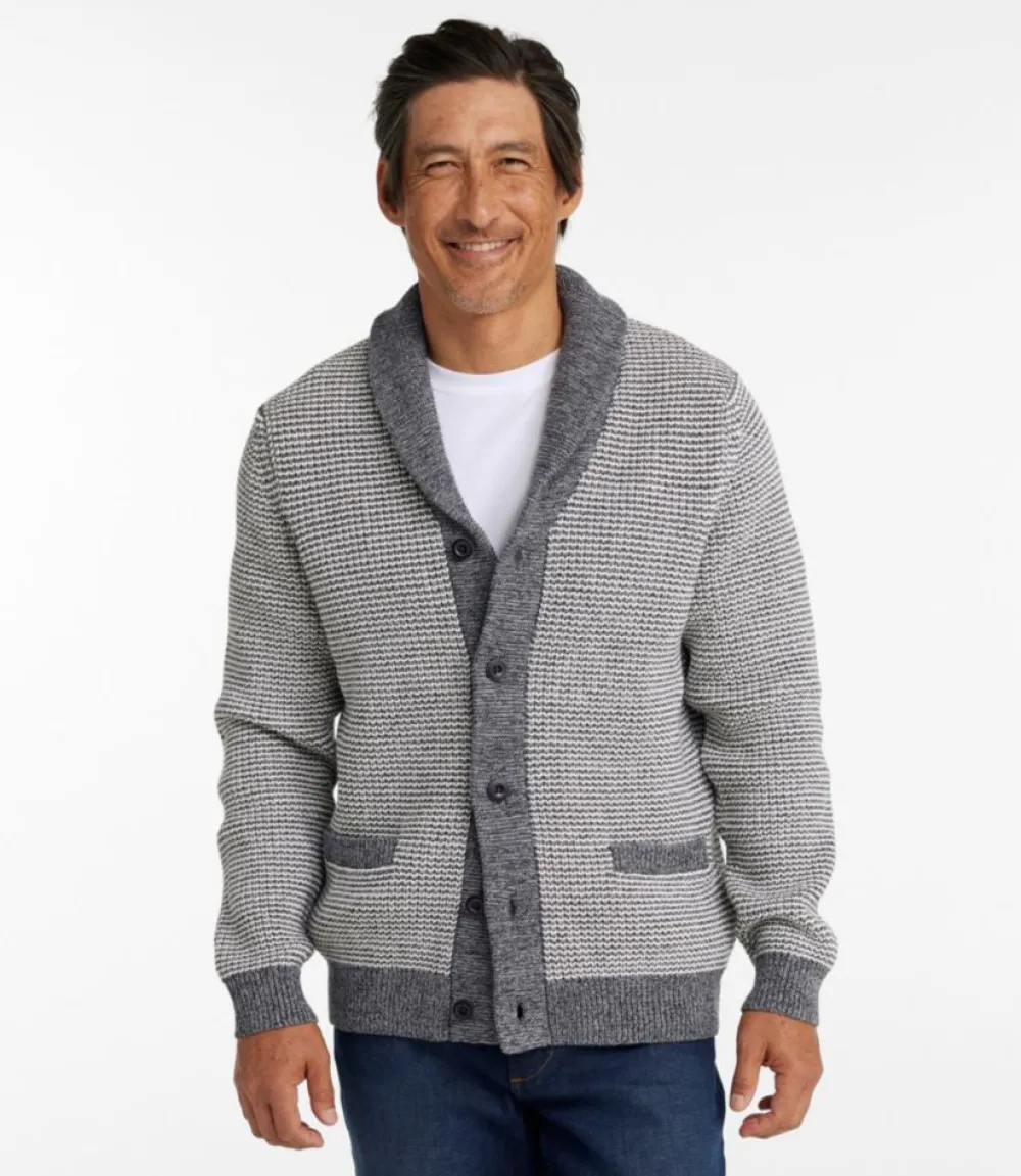 "Men's Organic Cotton Sweater, Cardigan, Stripe"-L.L.Bean Hot