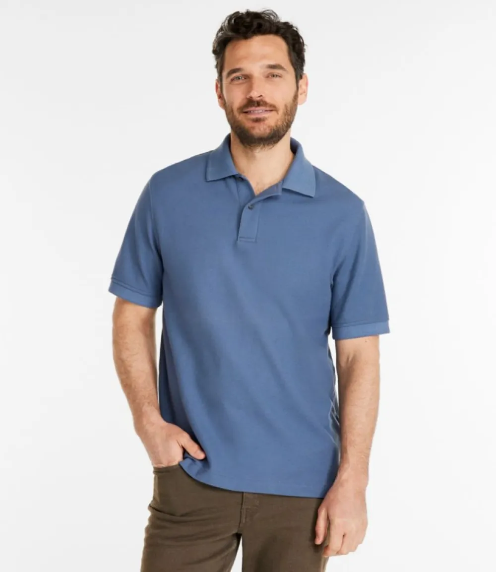 "Men's Premium Double L® Polo Banded, Short-Sleeve Without Pocket"-L.L.Bean New