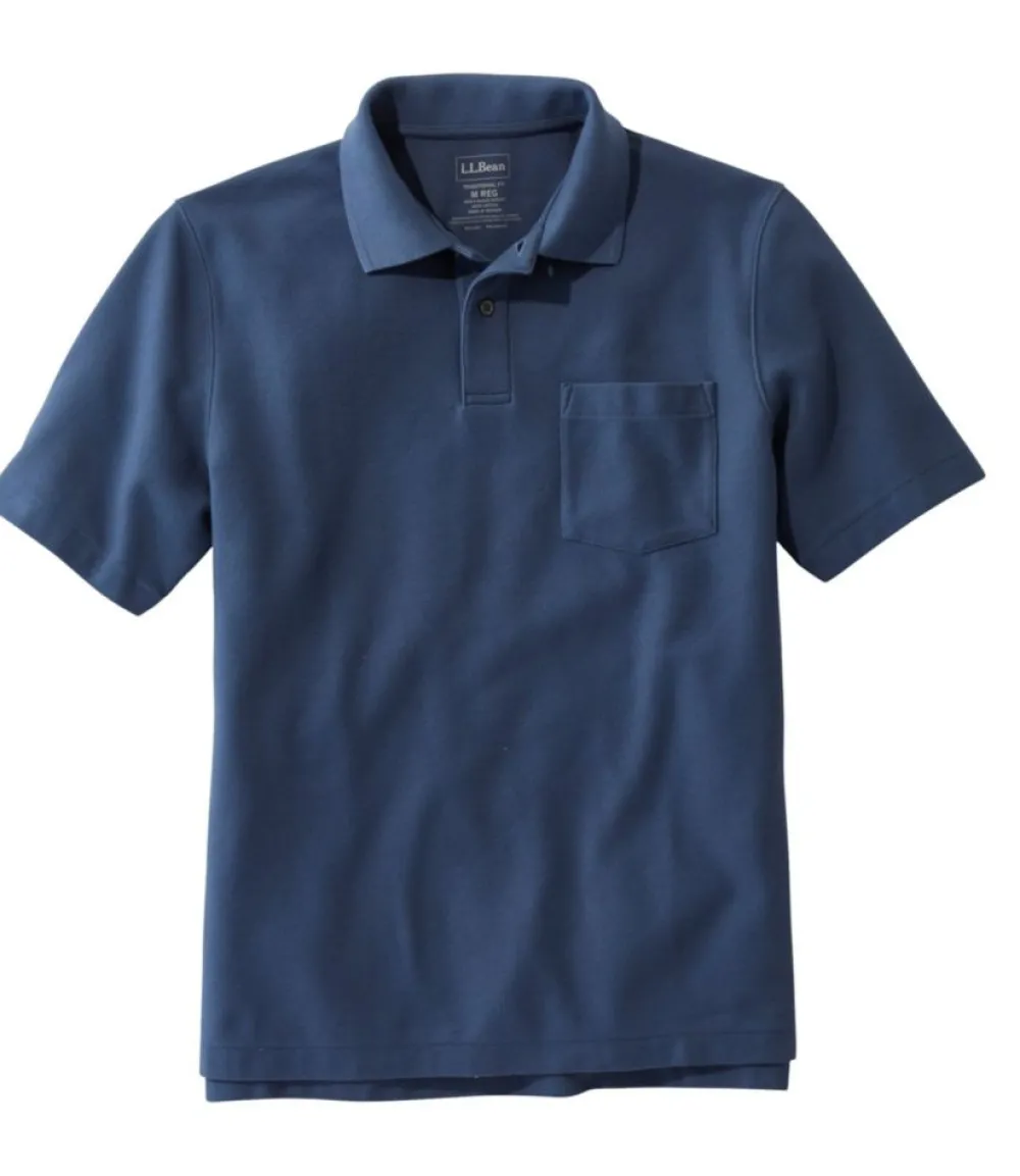 "Men's Premium Double L® Polo, Hemmed Short-Sleeve with Pocket"-L.L.Bean Discount