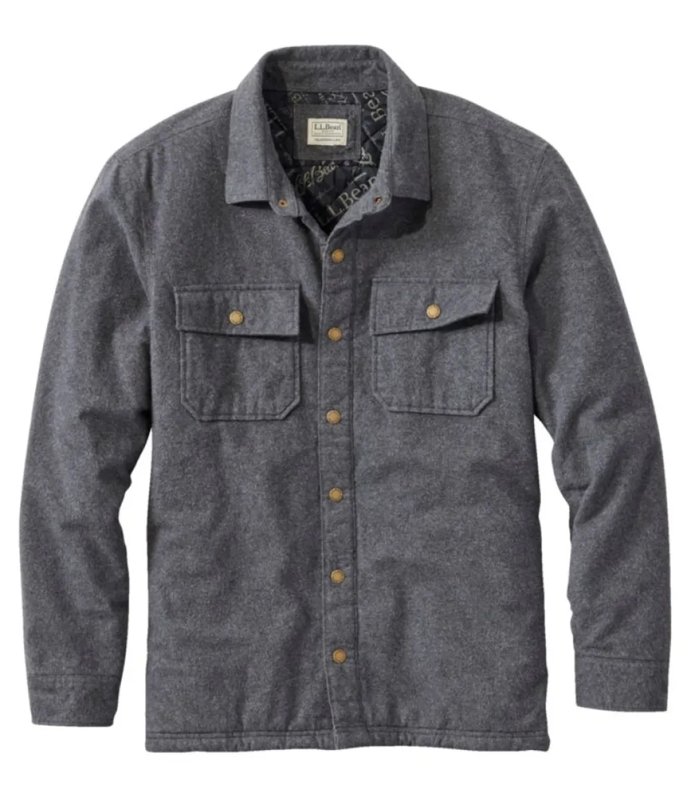 "Men's PrimaLoft Lined Chamois Shirt Jac, Traditional Untucked Fit"-L.L.Bean Discount