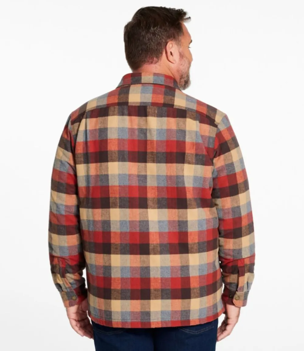 "Men's PrimaLoft Lined Chamois Shirt Jac, Traditional Untucked Fit, Plaid"-L.L.Bean Hot