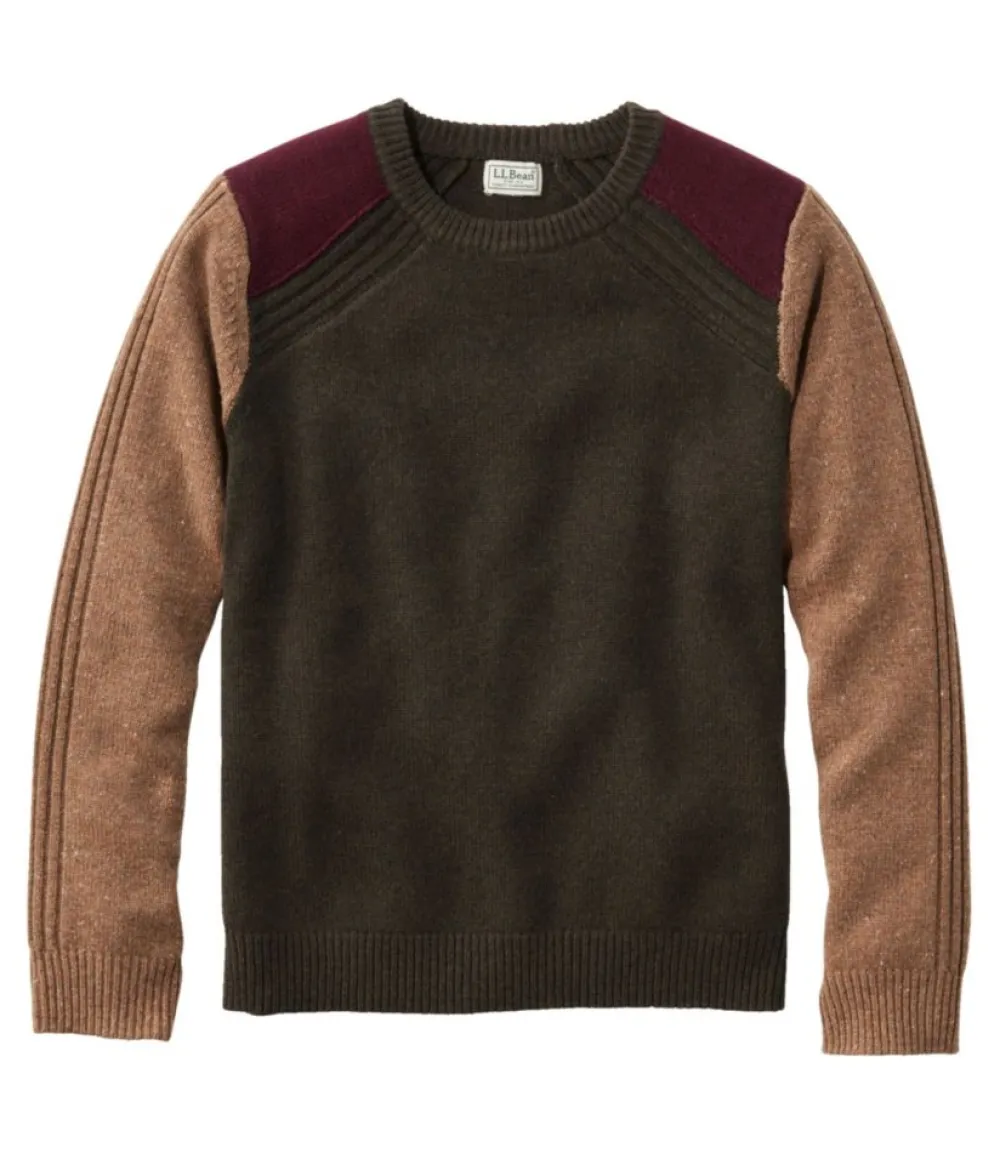 "Men's Rangeley Merino Sweater, Crewneck, Colorblock"-L.L.Bean Store