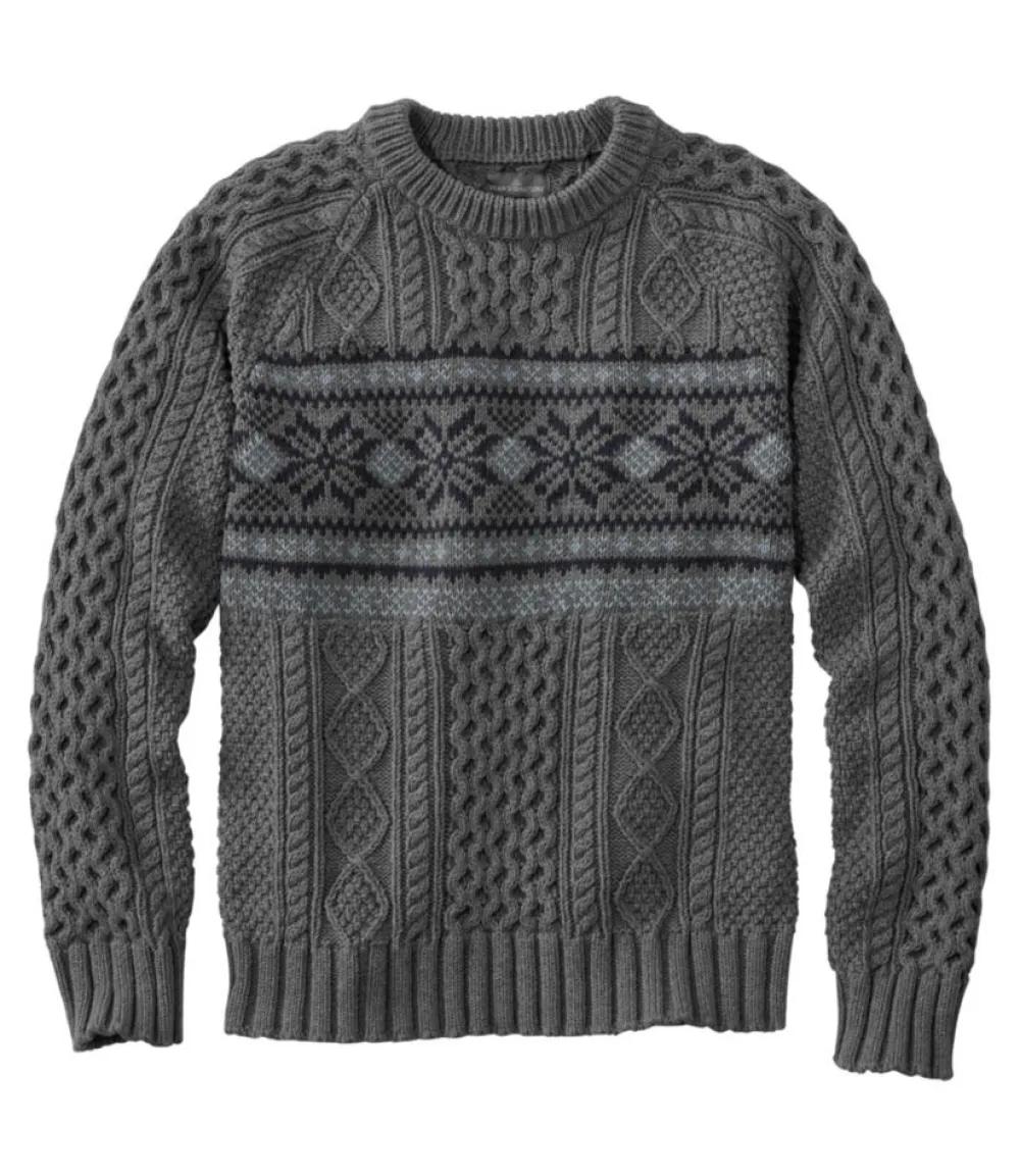 "Men's Signature Cotton Fisherman Sweater, Crewneck, Fair Isle"-L.L.Bean Best Sale