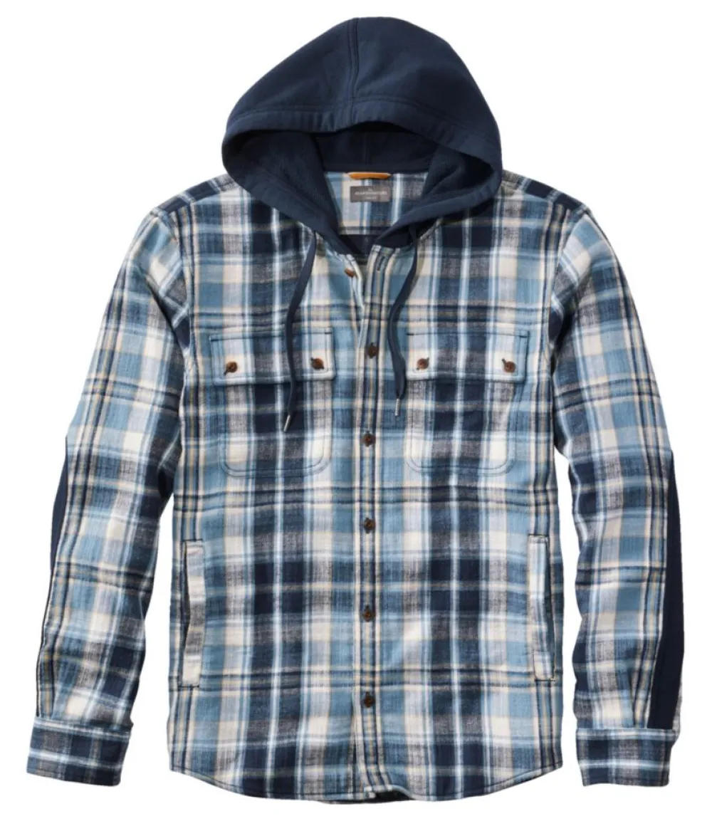 "Men's Signature Heritage Textured Flannel, Hooded Shirt Jac, Plaid"-L.L.Bean Shop