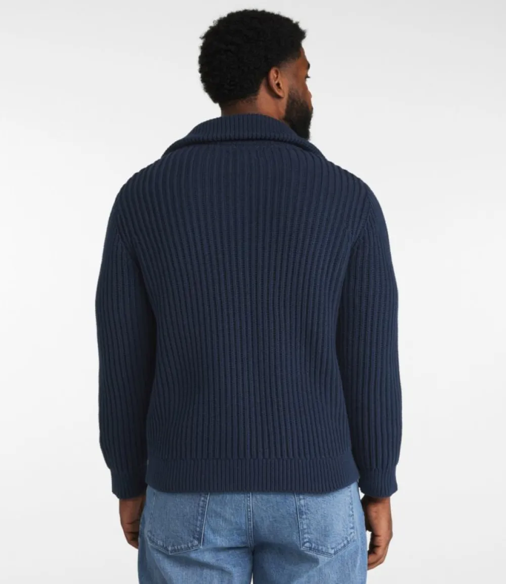 "Men's Signature Organic Cotton Sweater, Funnel Neck, Full Zip"-L.L.Bean Outlet
