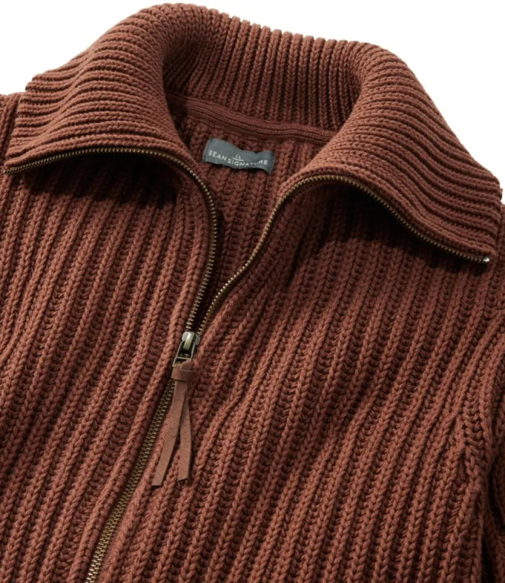 "Men's Signature Organic Cotton Sweater, Funnel Neck, Full Zip"-L.L.Bean Outlet