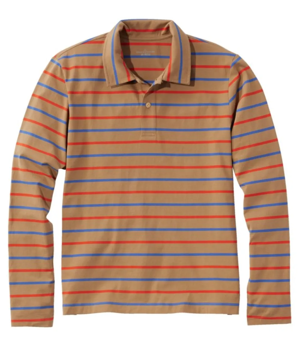 "Men's Signature Stonecoast Polo, Long-Sleeve, Stripe"-L.L.Bean Store