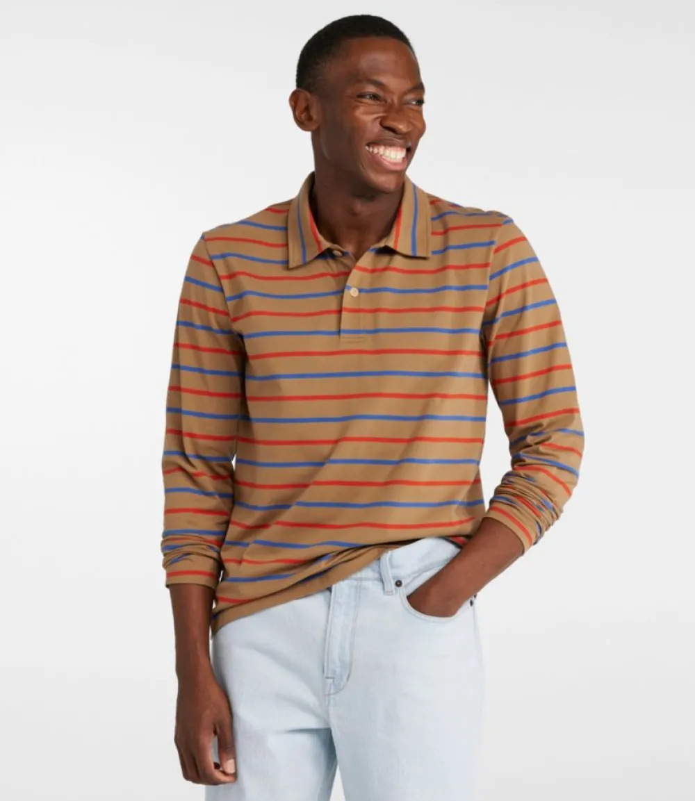"Men's Signature Stonecoast Polo, Long-Sleeve, Stripe"-L.L.Bean Store