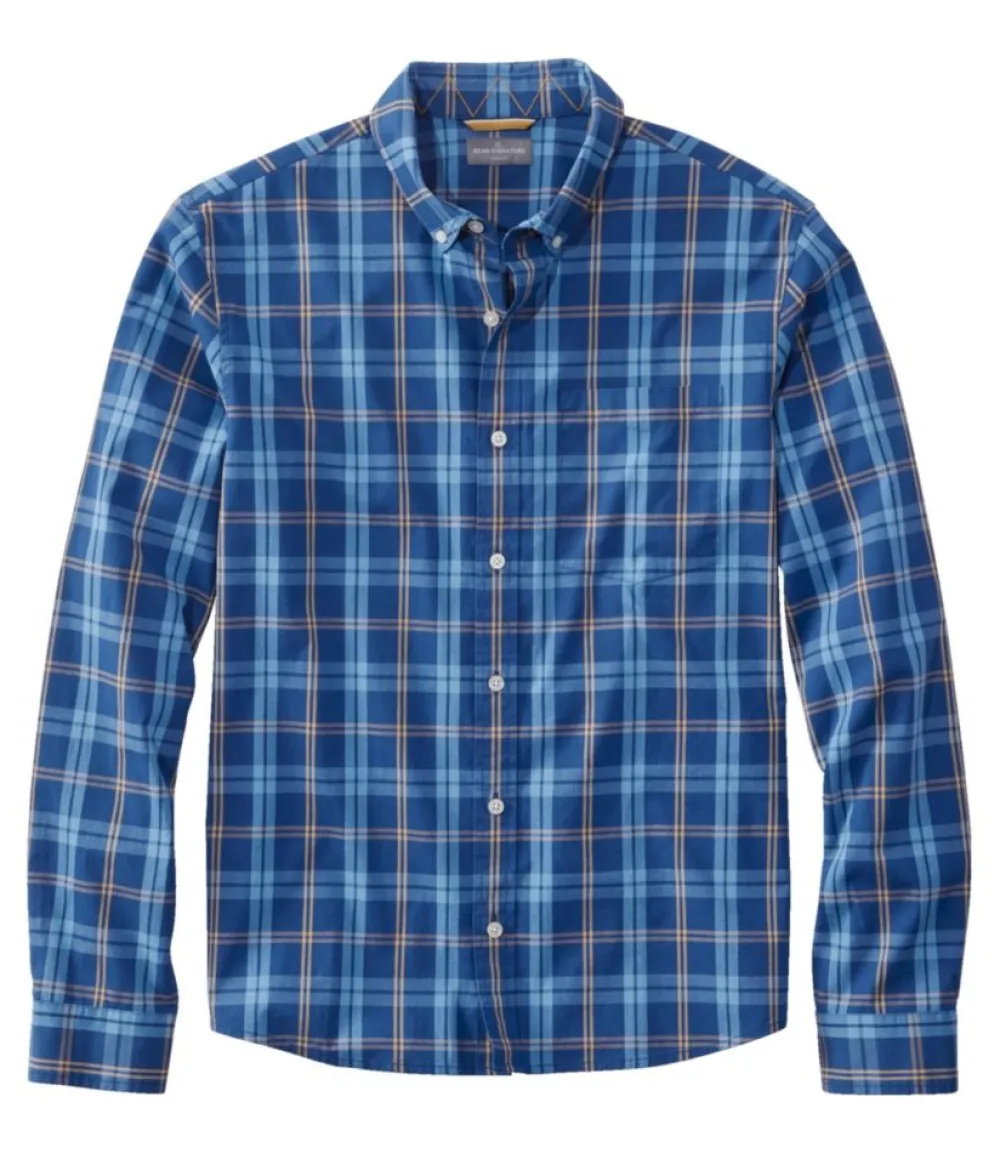 "Men's Signature Stretch Poplin Shirt, Long-Sleeve, Slim Fit"-L.L.Bean Best