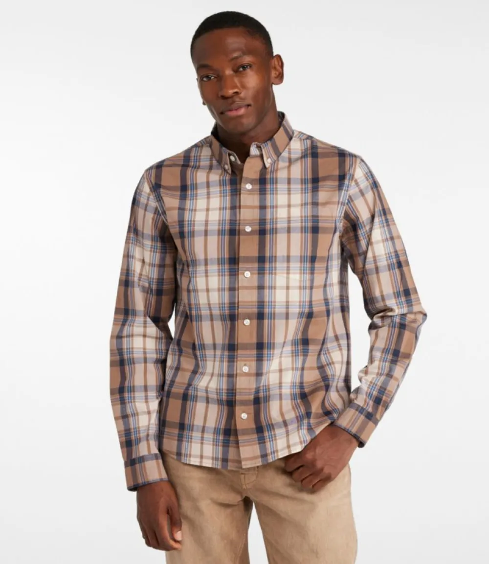 "Men's Signature Stretch Poplin Shirt, Long-Sleeve, Slim Fit"-L.L.Bean Best