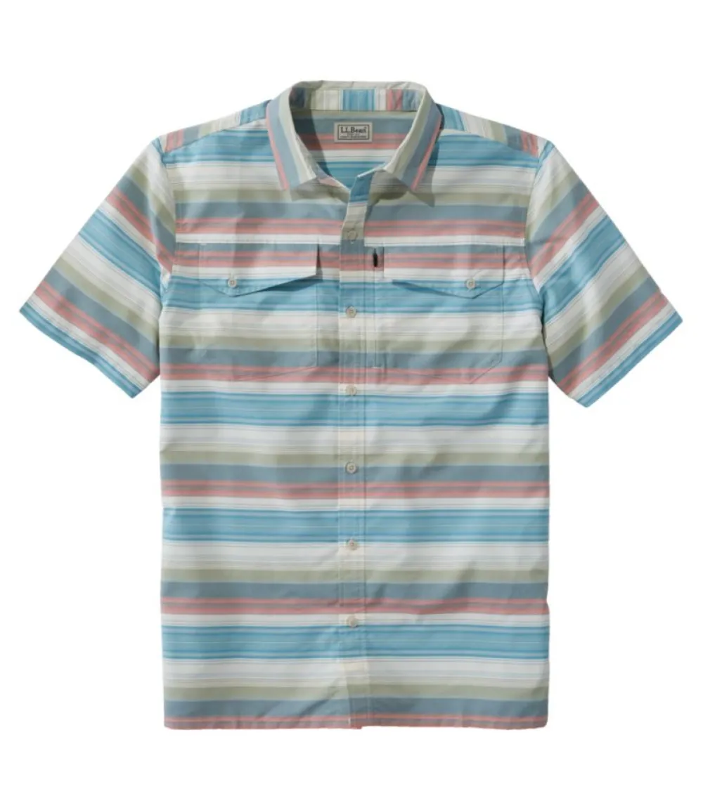 "Men's SunSmart® Cool Weave Woven Shirt, Short-Sleeve Stripe"-L.L.Bean Clearance