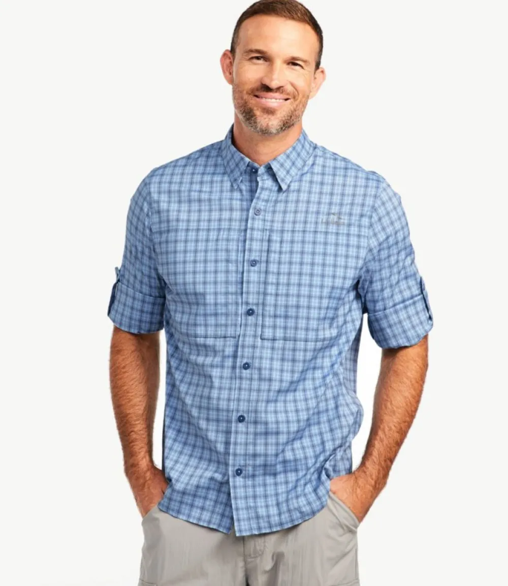 "Men's Tropicwear Pro Stretch Shirt, Long-Sleeve Plaid"-L.L.Bean Cheap