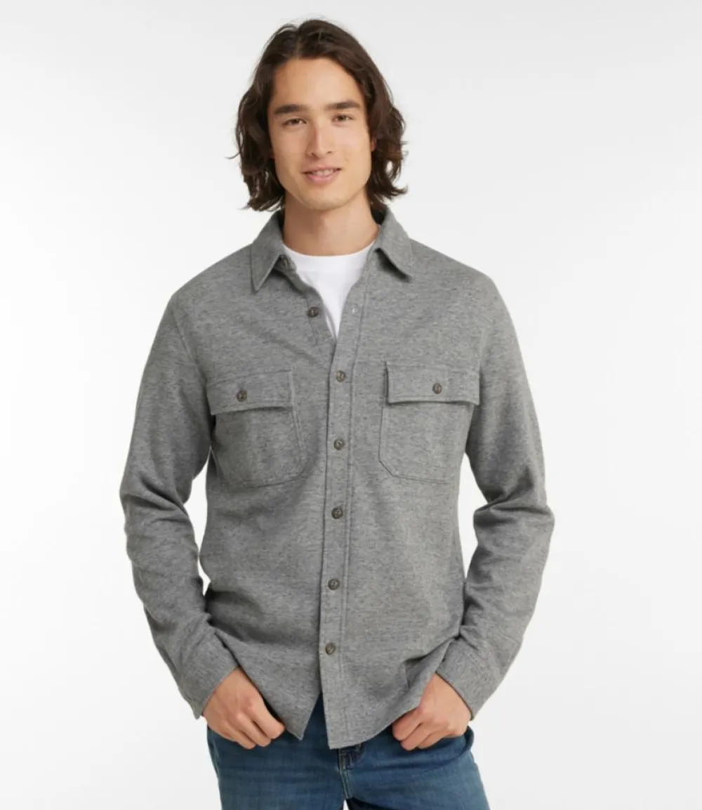 "Men's Washed Cotton Double-Knit Chamois Shirt, Long-Sleeve"-L.L.Bean Outlet
