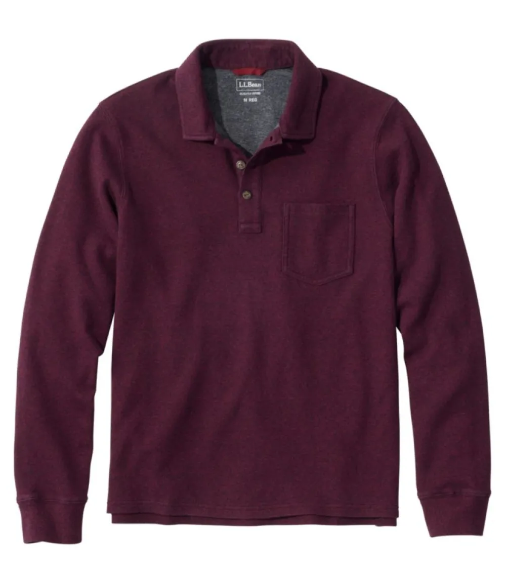 "Men's Washed Cotton Double-Knit Polo, Long-Sleeve"-L.L.Bean Cheap