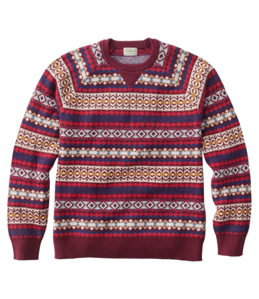 "Men's Wicked Soft Cotton/Cashmere Sweater, Crewneck, Pattern"-L.L.Bean Store