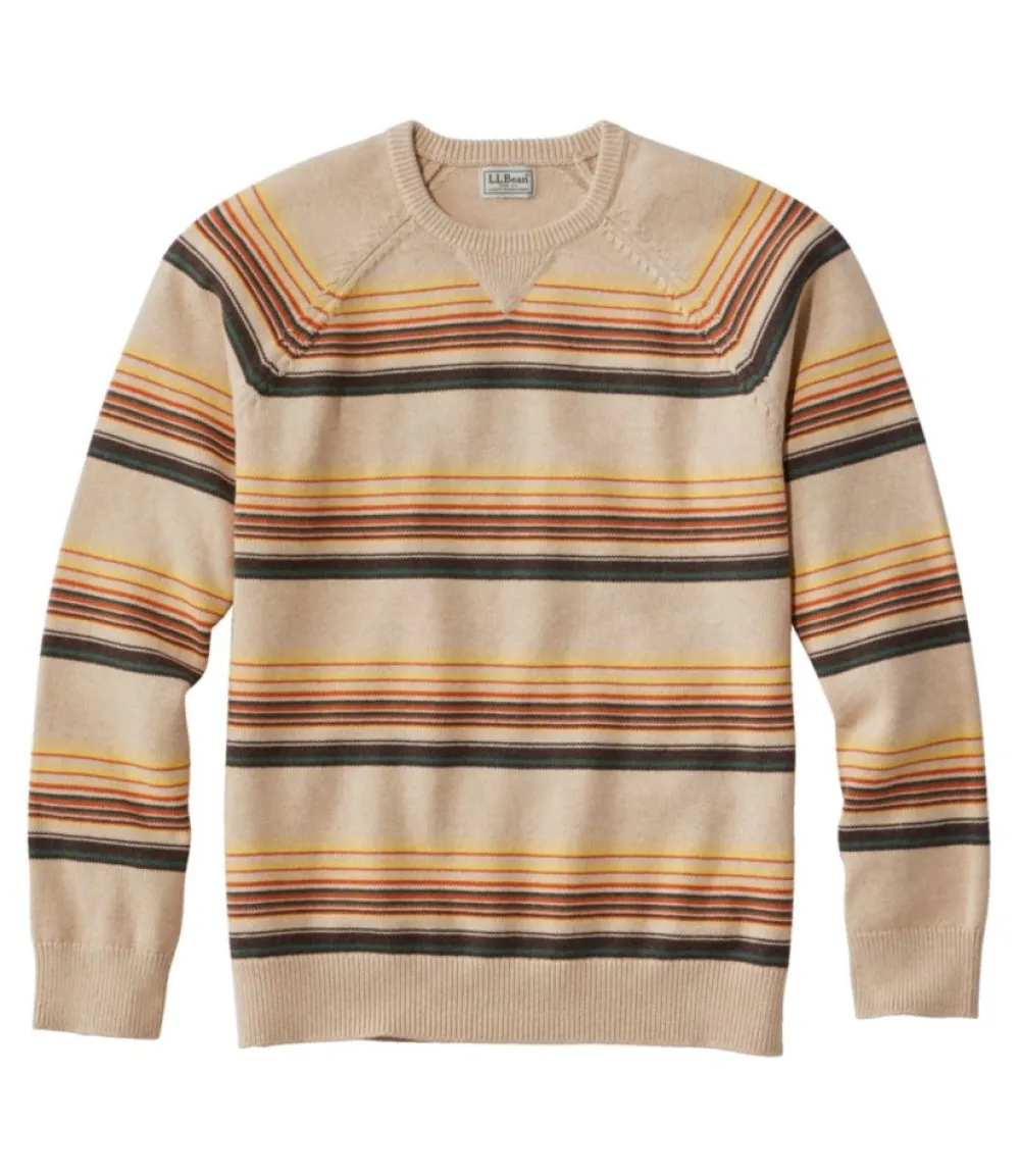 "Men's Wicked Soft Cotton/Cashmere Sweater, Crewneck, Stripe"-L.L.Bean Store