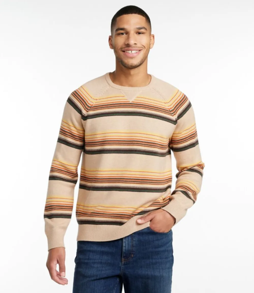 "Men's Wicked Soft Cotton/Cashmere Sweater, Crewneck, Stripe"-L.L.Bean Store