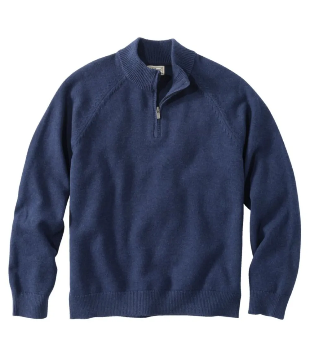 "Men's Wicked Soft Cotton/Cashmere Sweaters, Quarter-Zip"-L.L.Bean Clearance