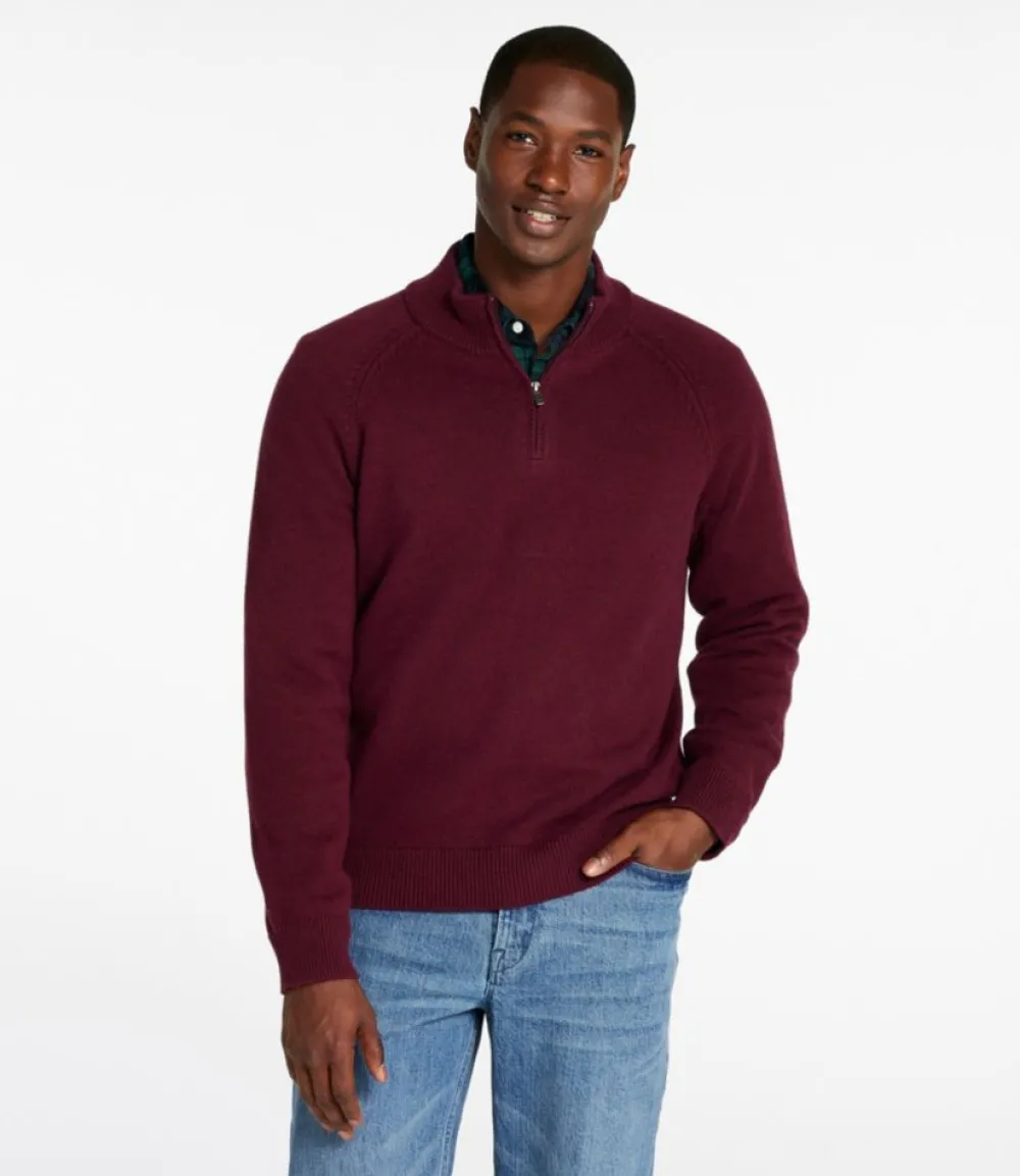 "Men's Wicked Soft Cotton/Cashmere Sweaters, Quarter-Zip"-L.L.Bean Clearance