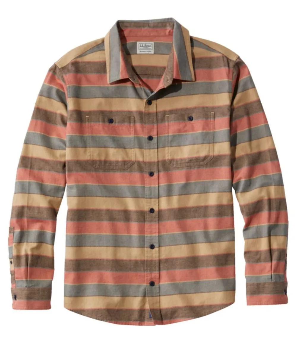"Men's Wicked Soft Flannel Shirt, Stripe, Slightly Fitted Untucked Fit"-L.L.Bean Sale