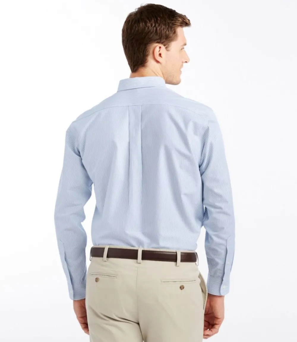 "Men's Wrinkle-Free Classic Oxford Cloth Shirt, Traditional Fit University Stripe"-L.L.Bean Outlet