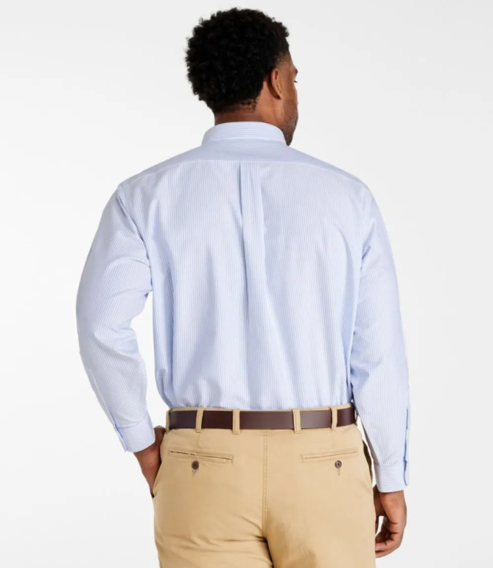 "Men's Wrinkle-Free Classic Oxford Cloth Shirt, Traditional Fit University Stripe"-L.L.Bean Outlet