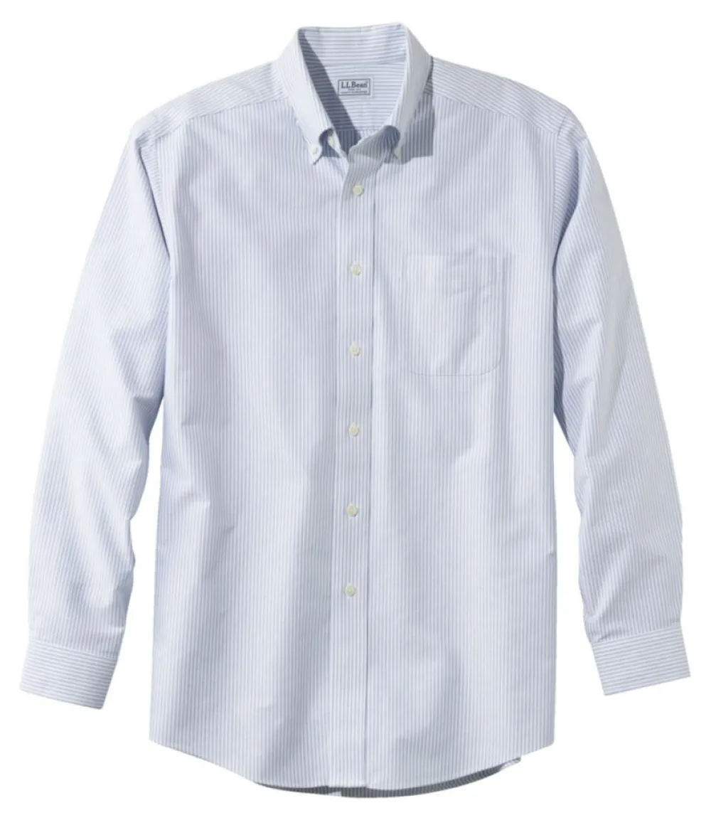 "Men's Wrinkle-Free Classic Oxford Cloth Shirt, Traditional Fit University Stripe"-L.L.Bean Outlet
