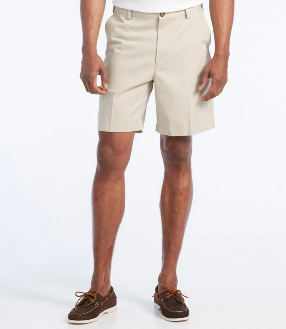 "Men's Wrinkle-Free Double L® Chino Shorts, Natural Fit, Hidden Comfort Waist, 8""-L.L.Bean Discount