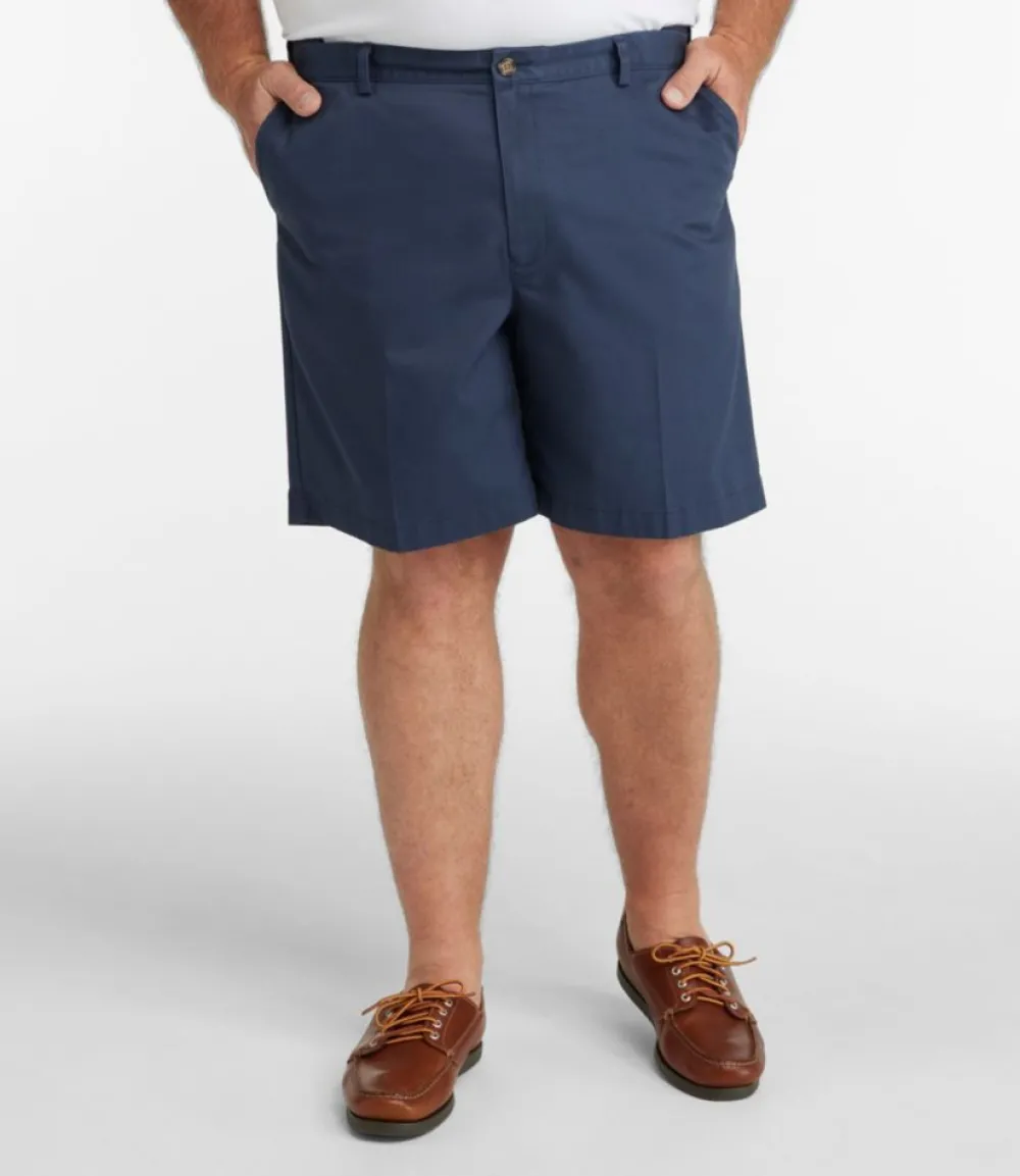 "Men's Wrinkle-Free Double L® Chino Shorts, Natural Fit, Hidden Comfort Waist, 8""-L.L.Bean Discount