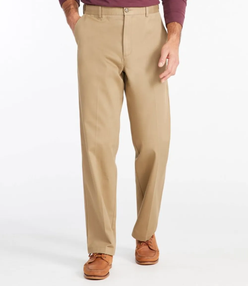 "Men's Wrinkle-Free Double L® Chinos, Natural Fit, Hidden Comfort, Plain Front"-L.L.Bean Fashion