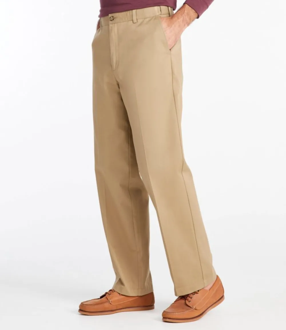 "Men's Wrinkle-Free Double L® Chinos, Natural Fit, Hidden Comfort, Plain Front"-L.L.Bean Fashion