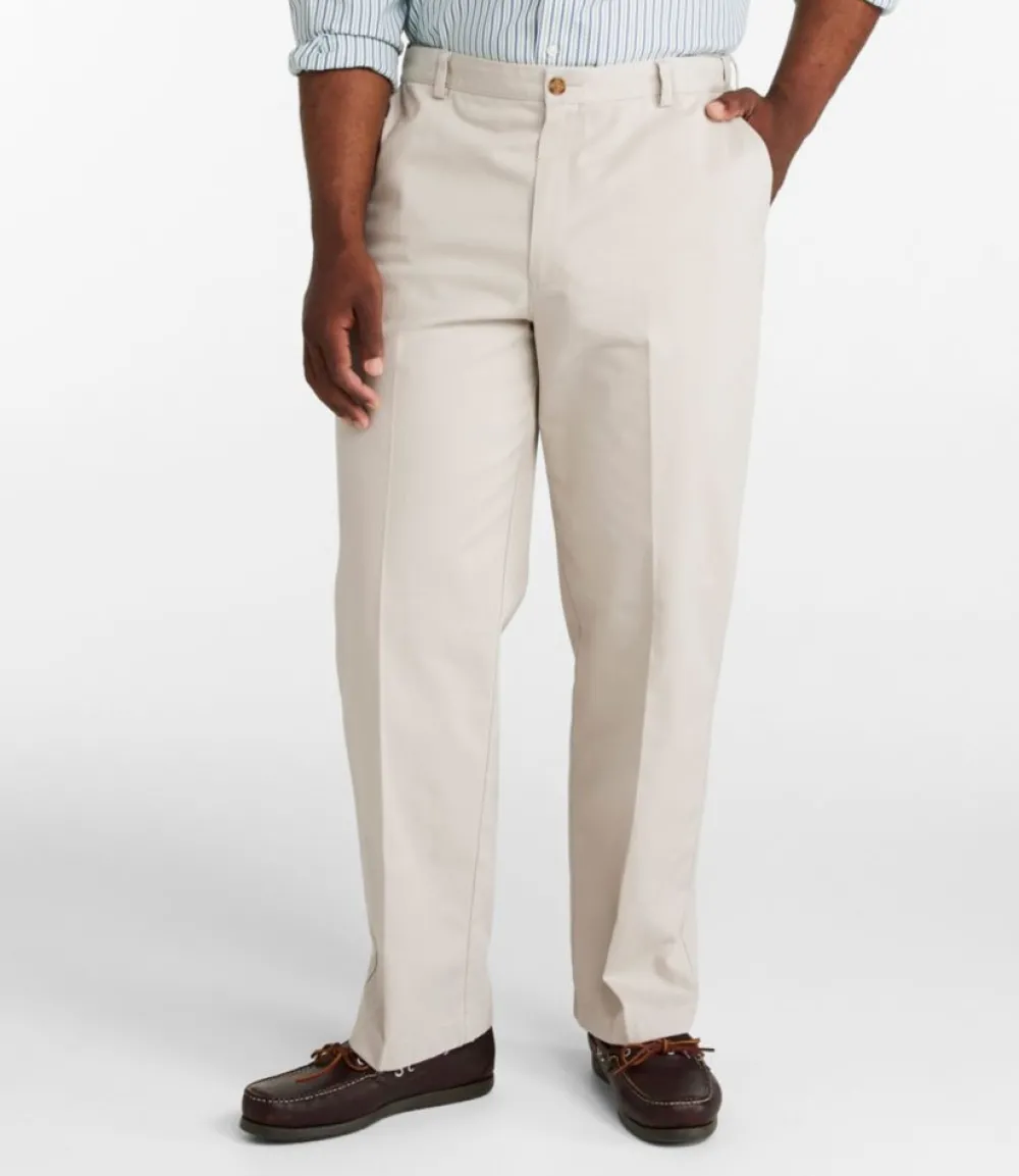 "Men's Wrinkle-Free Double L® Chinos, Natural Fit, Hidden Comfort, Plain Front"-L.L.Bean Fashion