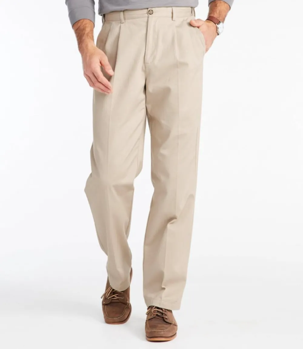 "Men's Wrinkle-Free Double L® Chinos, Natural Fit, Hidden Comfort, Pleated"-L.L.Bean Cheap