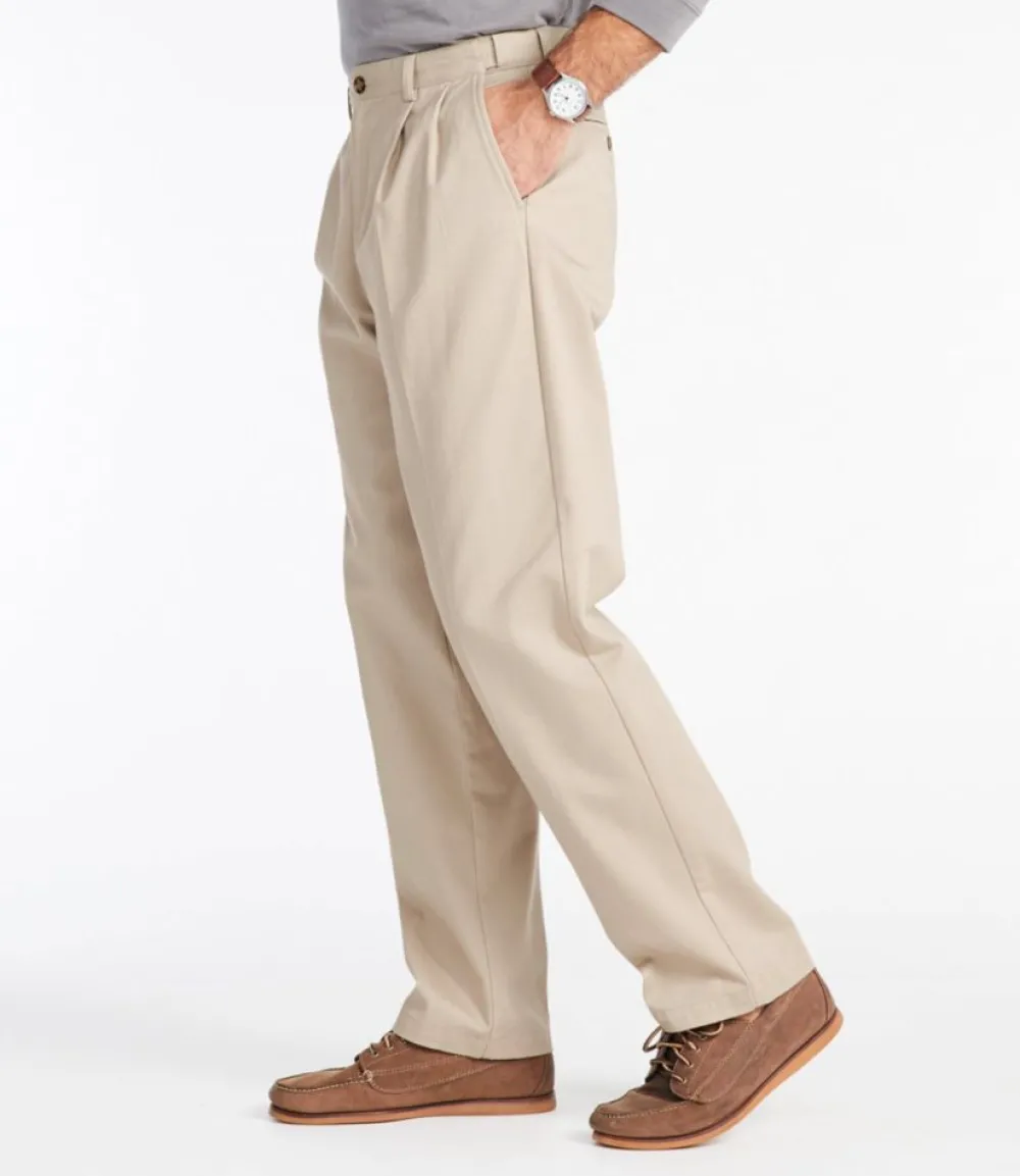 "Men's Wrinkle-Free Double L® Chinos, Natural Fit, Hidden Comfort, Pleated"-L.L.Bean Cheap