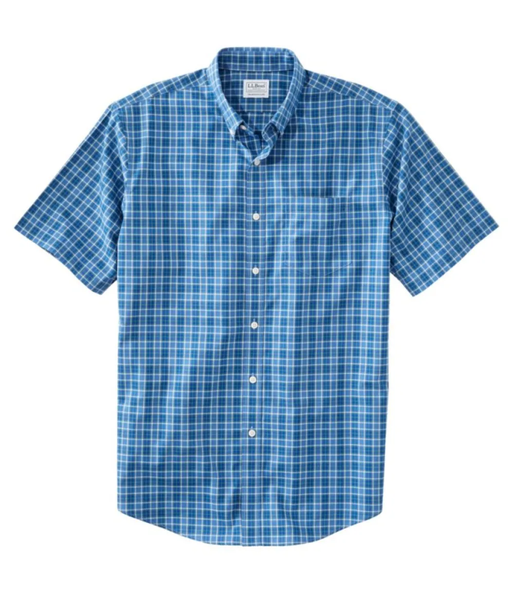 "Men's Wrinkle-Free Kennebunk Sport Shirt, Traditional Fit Short-Sleeve Check"-L.L.Bean Discount