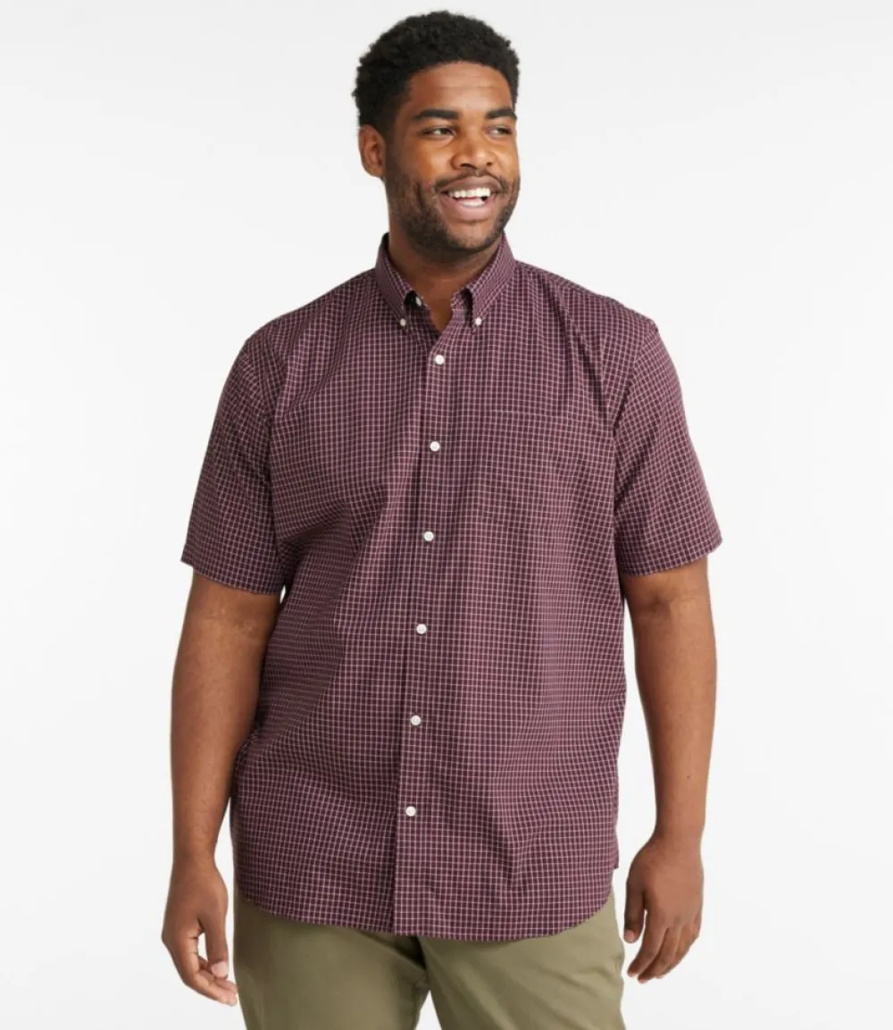 "Men's Wrinkle-Free Kennebunk Sport Shirt, Traditional Fit Short-Sleeve Check"-L.L.Bean Discount