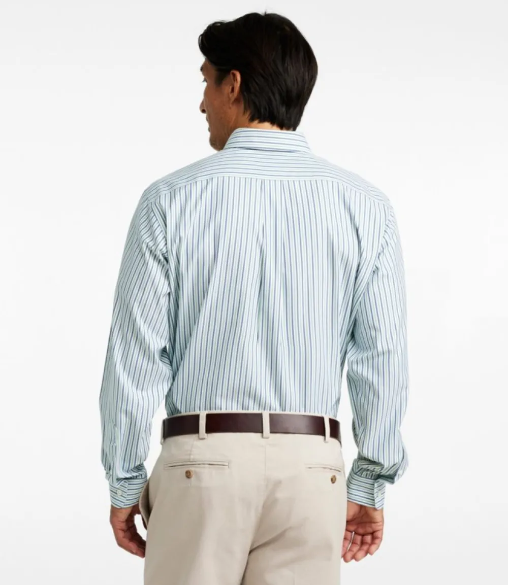 "Men's Wrinkle-Free Pinpoint Oxford Cloth Shirt, Traditional Fit Stripe"-L.L.Bean Sale