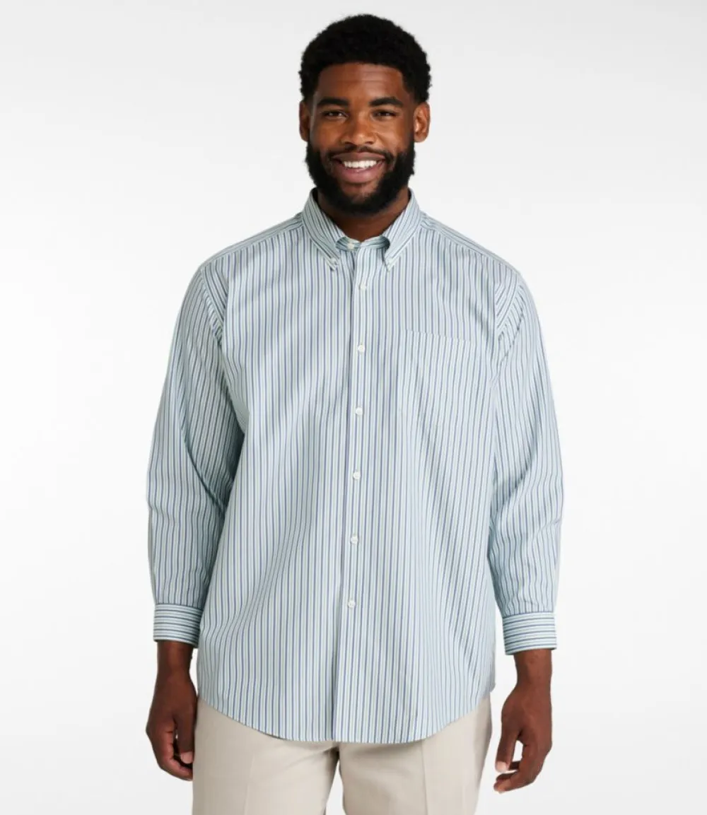 "Men's Wrinkle-Free Pinpoint Oxford Cloth Shirt, Traditional Fit Stripe"-L.L.Bean Sale