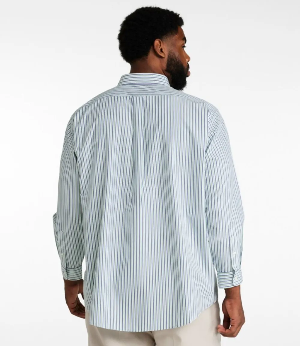 "Men's Wrinkle-Free Pinpoint Oxford Cloth Shirt, Traditional Fit Stripe"-L.L.Bean Sale