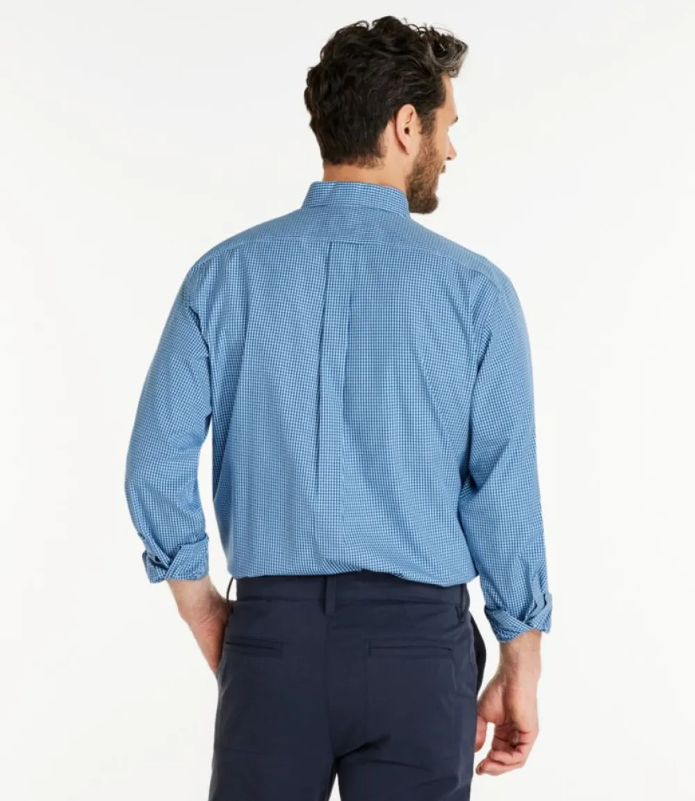 "Men's Wrinkle-Free Pinpoint Oxford Cloth Shirt, Traditional Fit Tattersall"-L.L.Bean Discount