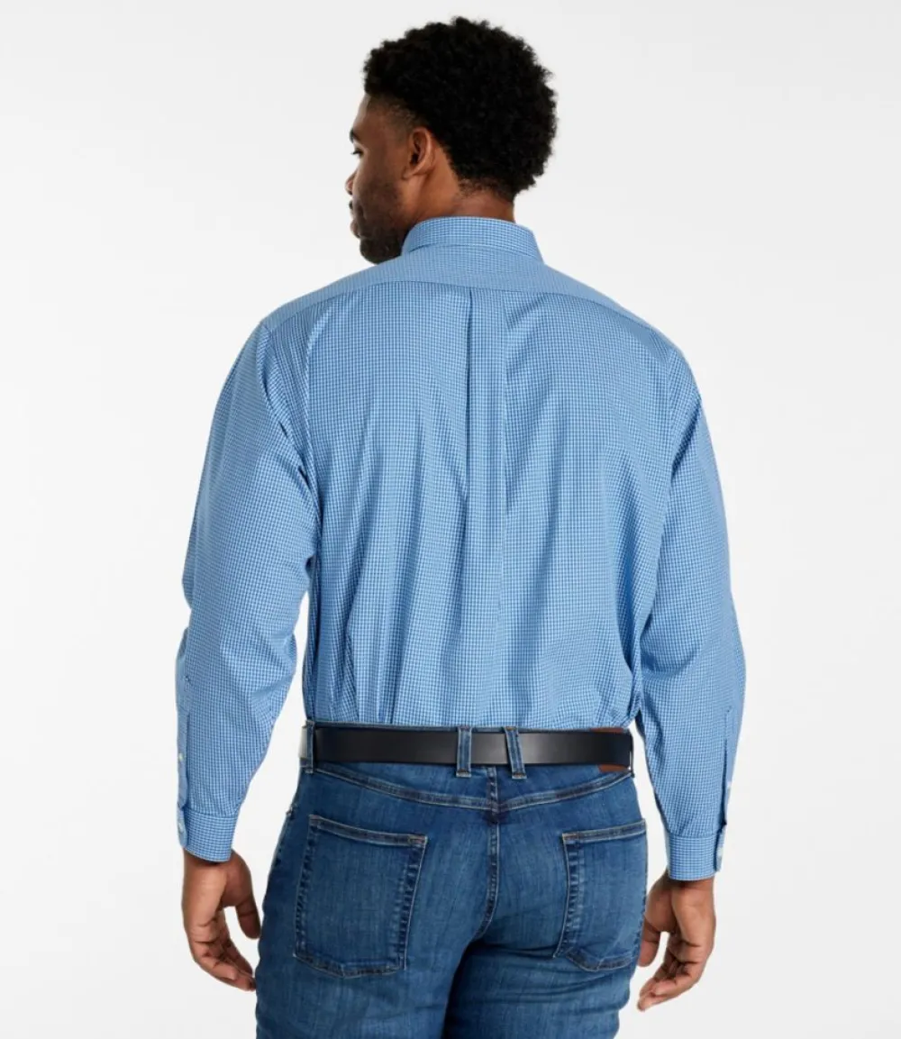 "Men's Wrinkle-Free Pinpoint Oxford Cloth Shirt, Traditional Fit Tattersall"-L.L.Bean Discount