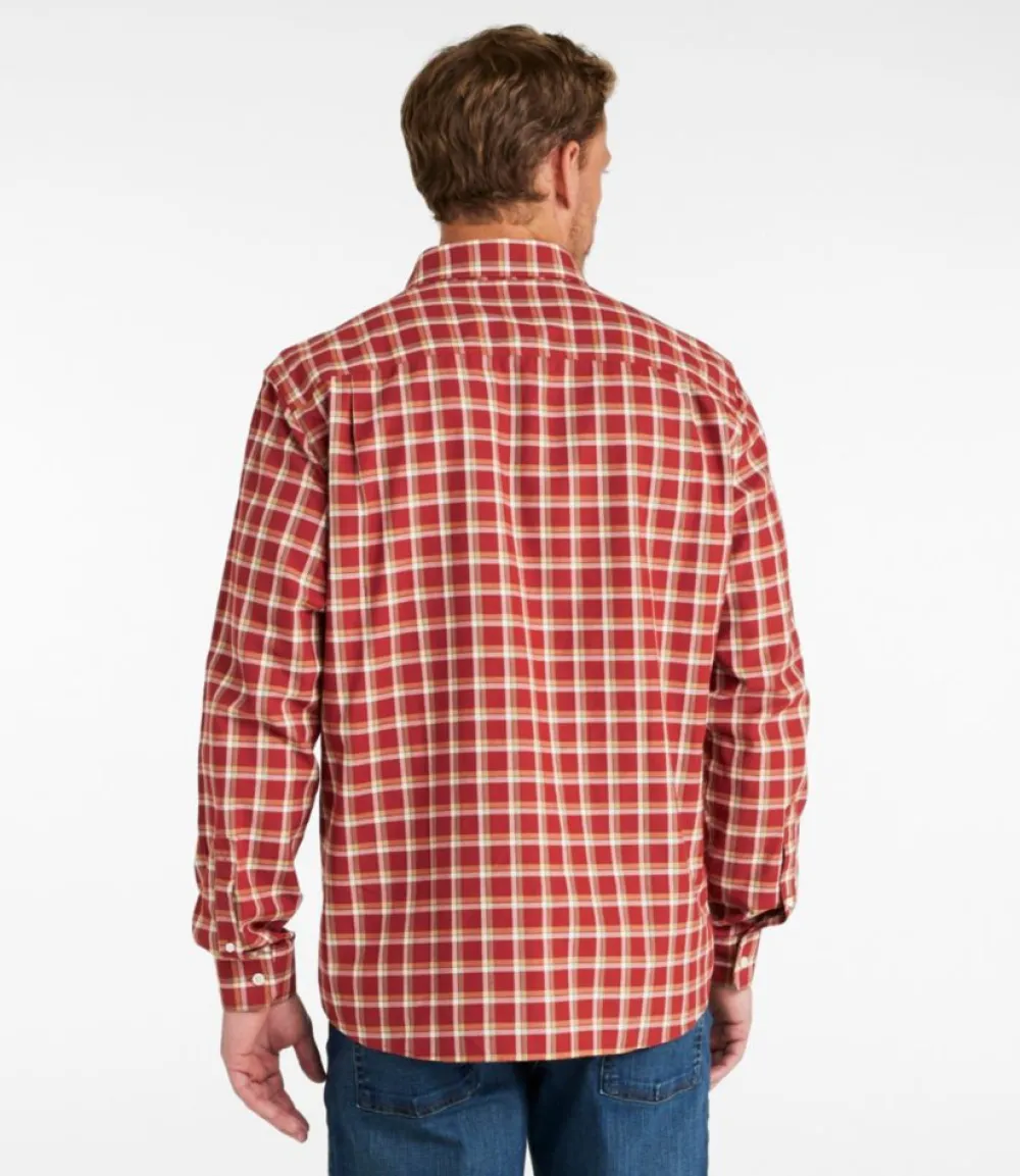 "Men's Wrinkle-Free Ultrasoft Brushed Cotton Shirt, Long-Sleeve, Slightly Fitted Untucked Fit"-L.L.Bean Sale